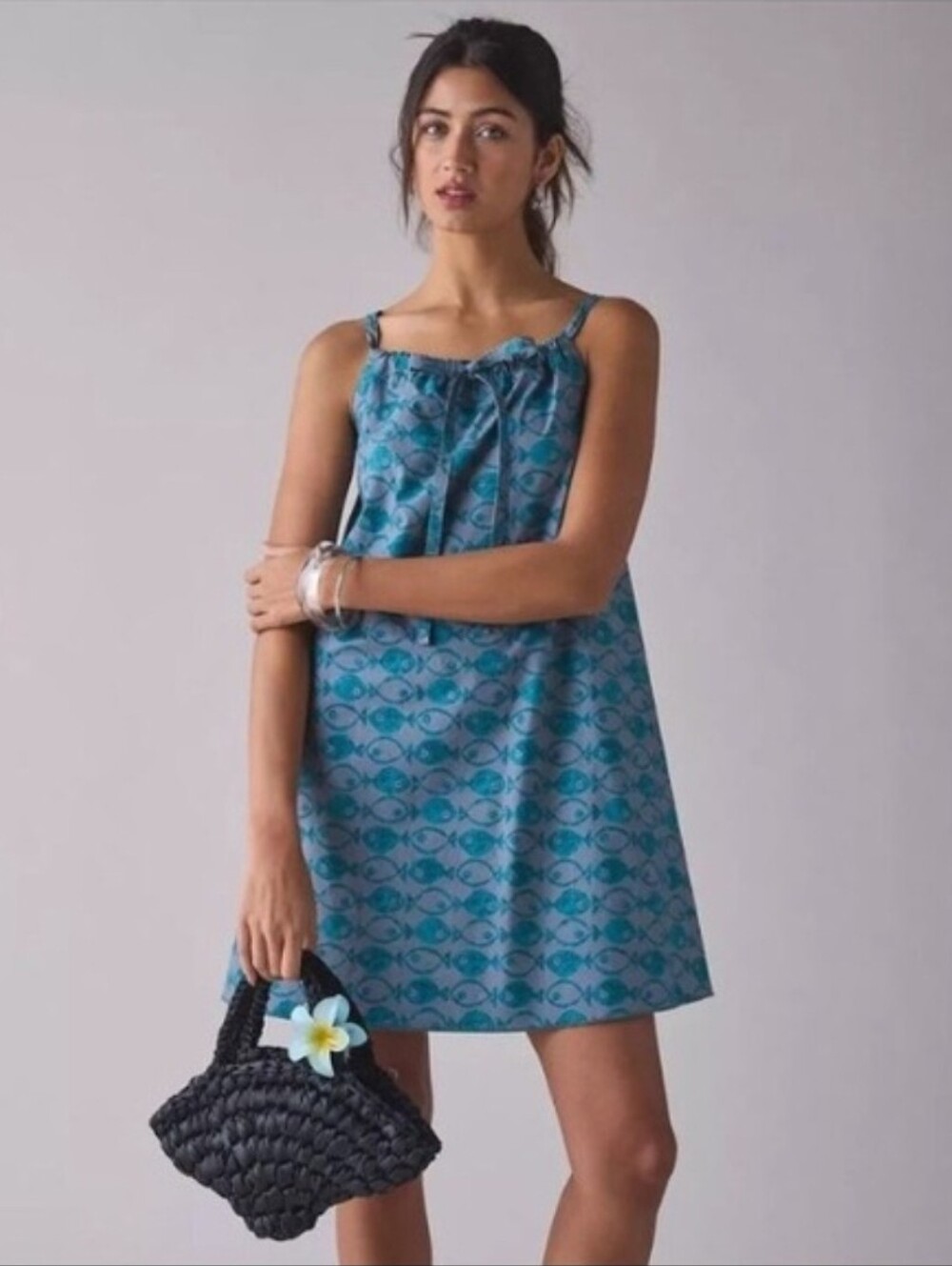 Urban Outfitters Shift Sun Dress XL Blue Fish NWT